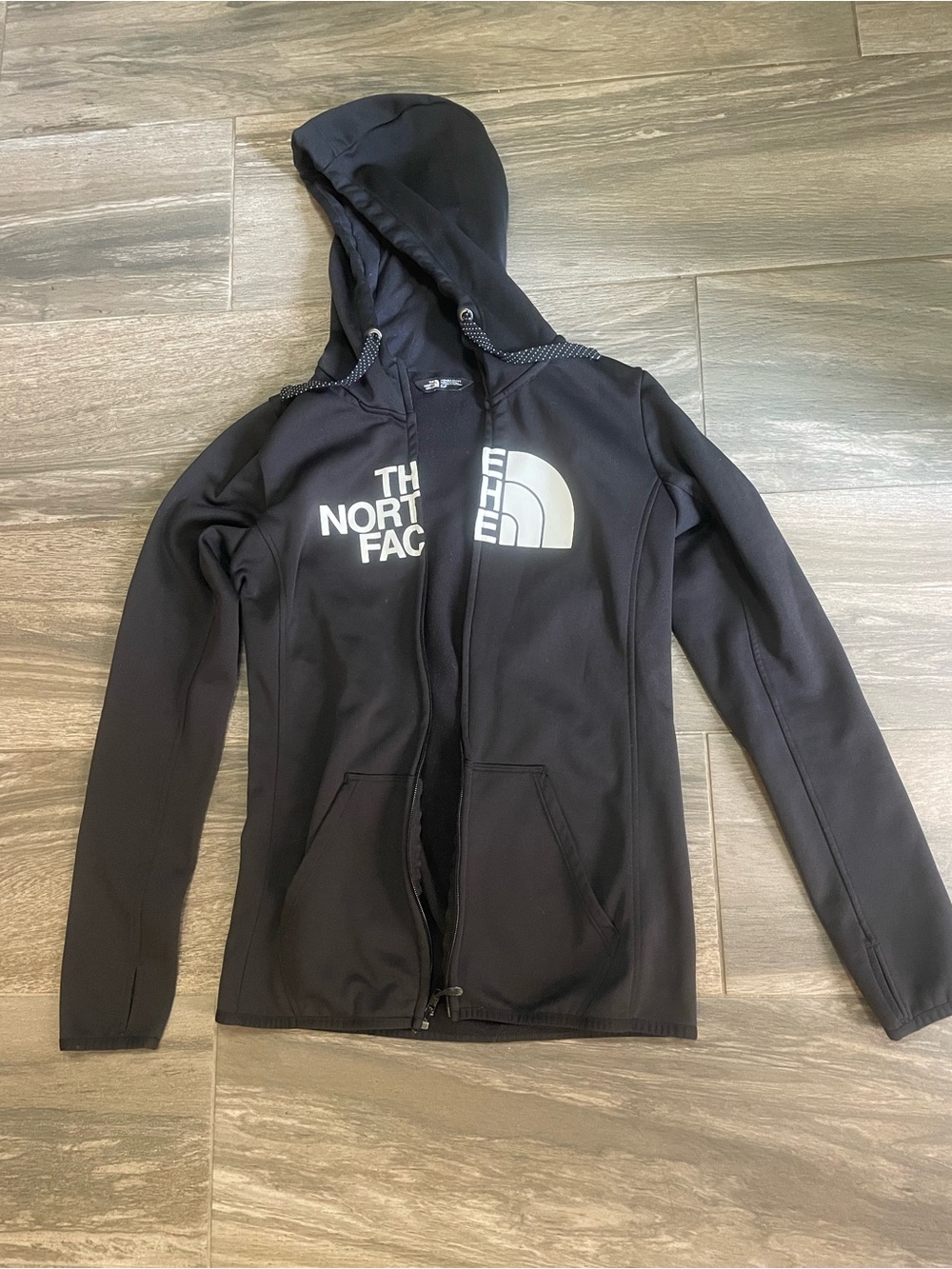 The North Face Women's Black Full-Zip Hoodie Jacket with White Logo